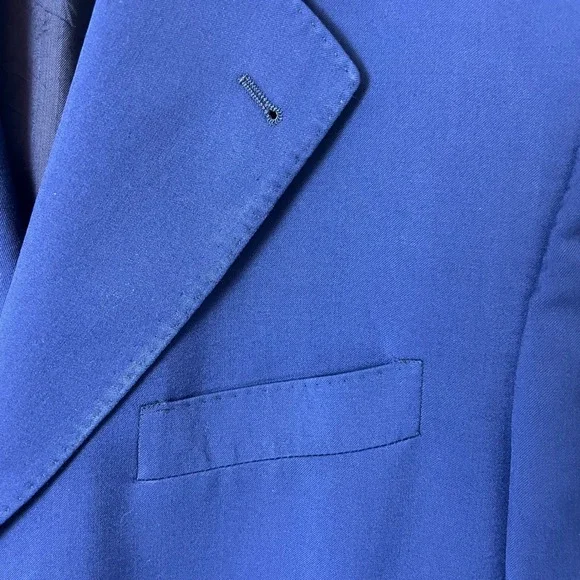 Luciano Carreli Angelico Italian Wool Blazer Sport Coat Royal Blue Mens 3 Button - Picture 2 of 16